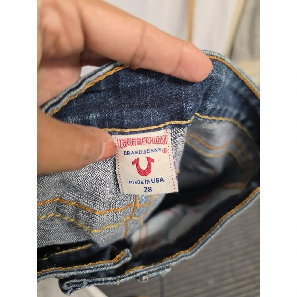True Religion Johnny Jeans Mens 28x32 Blue Med Wash Straight Leg Made USA Denim